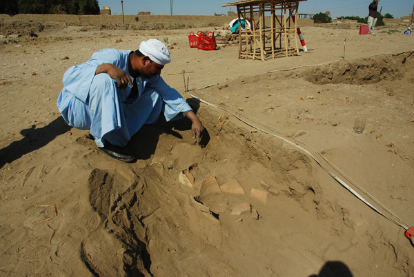 south of the balk line with pottery