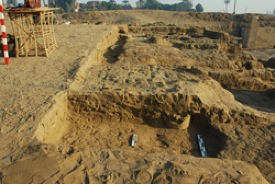 pottery at end of wall