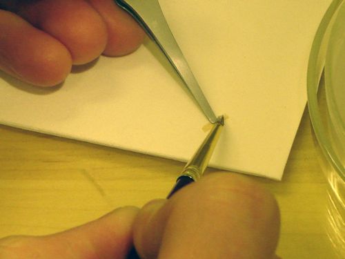 Pasting up a piece of Japanese paper