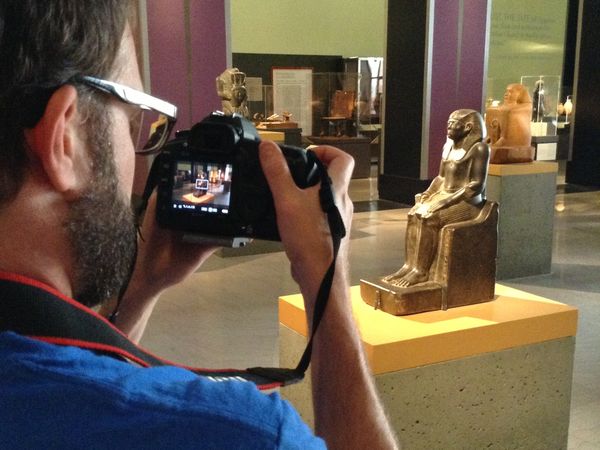 Robert Nardi photographing Senwosret III