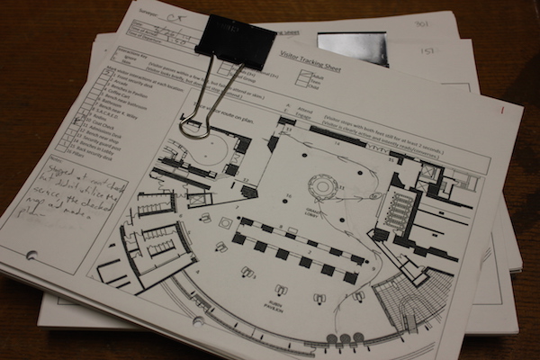 In an early pilot, we tracked visitor traffic patterns in our lobby using pencils and photocopies.